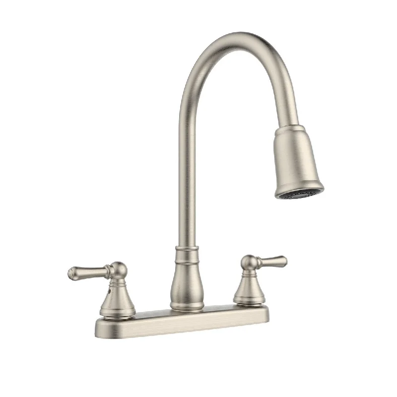 EBE78WBN2 Non-Metallic Two-Handle Pull-Down Kitchen Faucet, Brushed Nickel