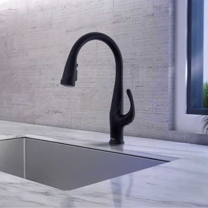 Kauai Collection. Pull-Down kitchen faucet. Matte Black finish. By Lulani