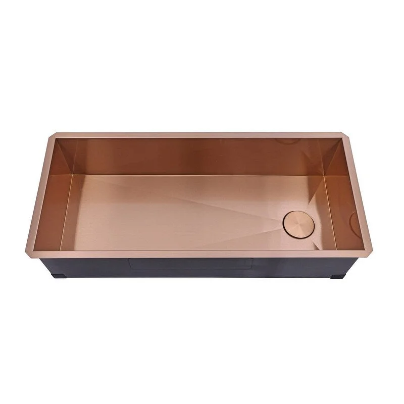 Kingsman 42 Inch Satin Rose Gold Matte Copper Stainless Steel Undermount 16-Gauge Kitchen Sink Single Bowl