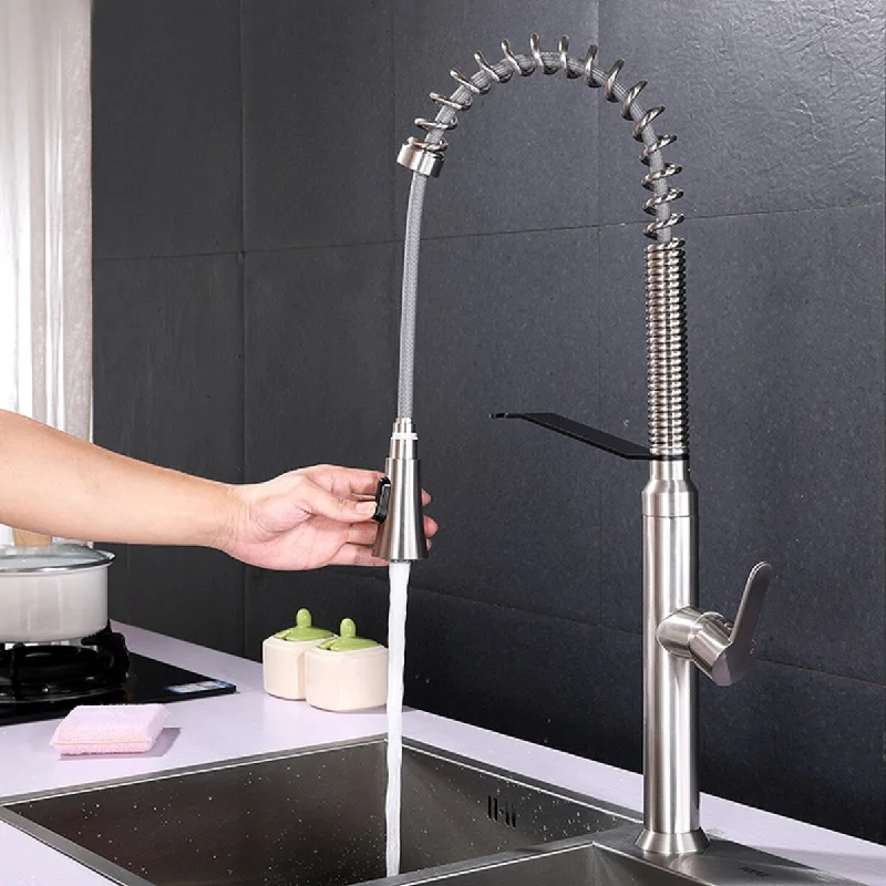 Kitchen Faucet with Pull Down Sprayer,2 High-Efficiency Functions Spray and Running Water Lndustrial Style Design