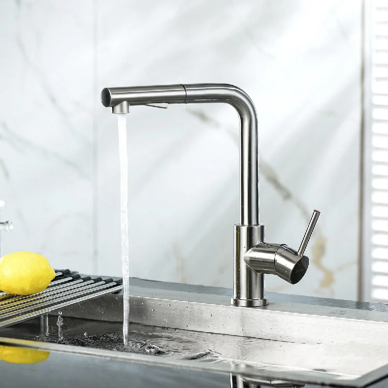 Kitchen Sink Faucet High Arch Single Handle Brushed Nickel Kitchen Faucet