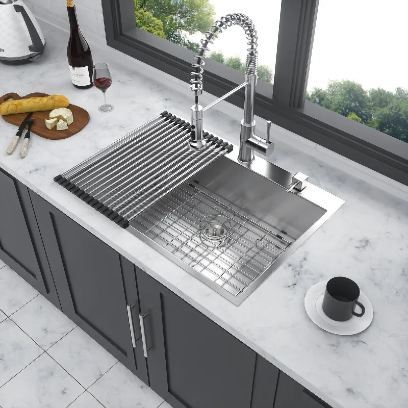 Kitchen Sink Topmount Single Bowl Sink Stainless Steel - 30X22