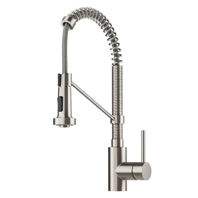 KPF-1610SFS Bolden 18-Inch Commercial Kitchen Faucet with Dual Function Pull-Down Sprayhead in all-Brite Finish