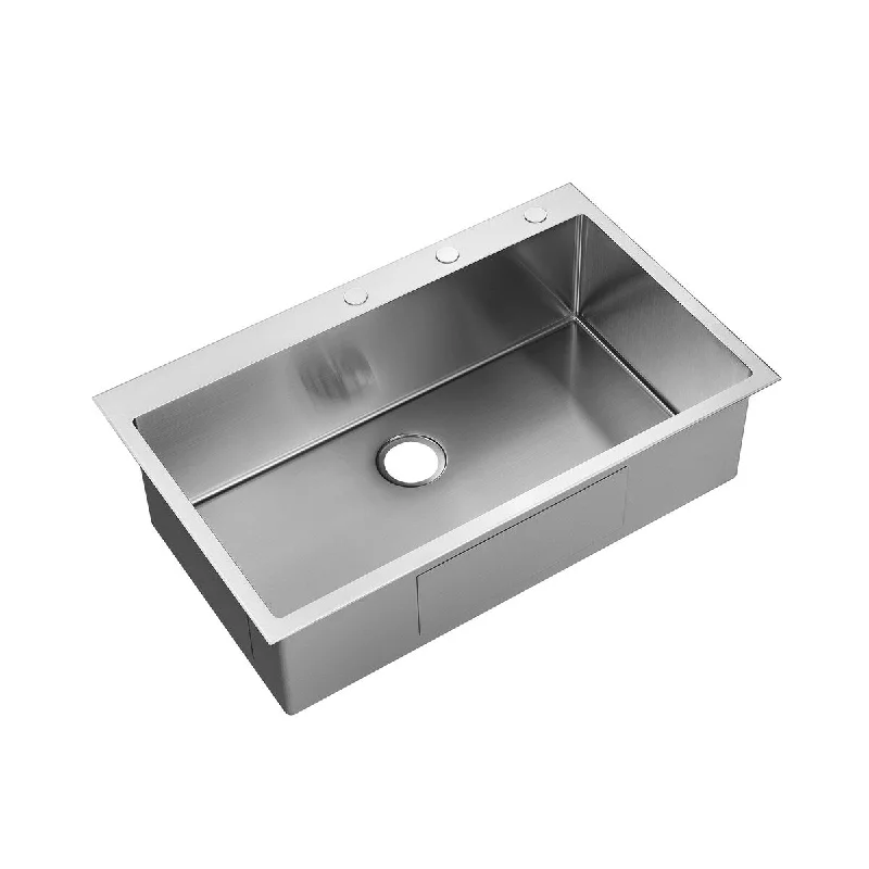 Leaf 18-Gauge T-304 Single-bowl Stainless Steel Drop-in Kitchen Sink - 36x22