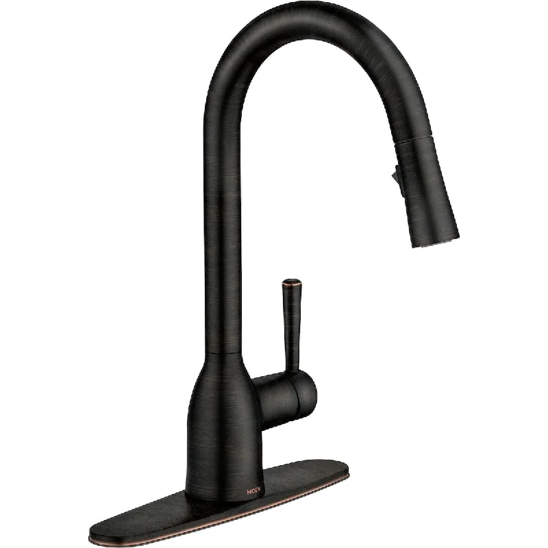 Mediterranean Bronze One-Handle High Arc Pulldown Kitchen Faucet with Power Clean, Kitchen Sink Faucet with Pull Down Sprayer