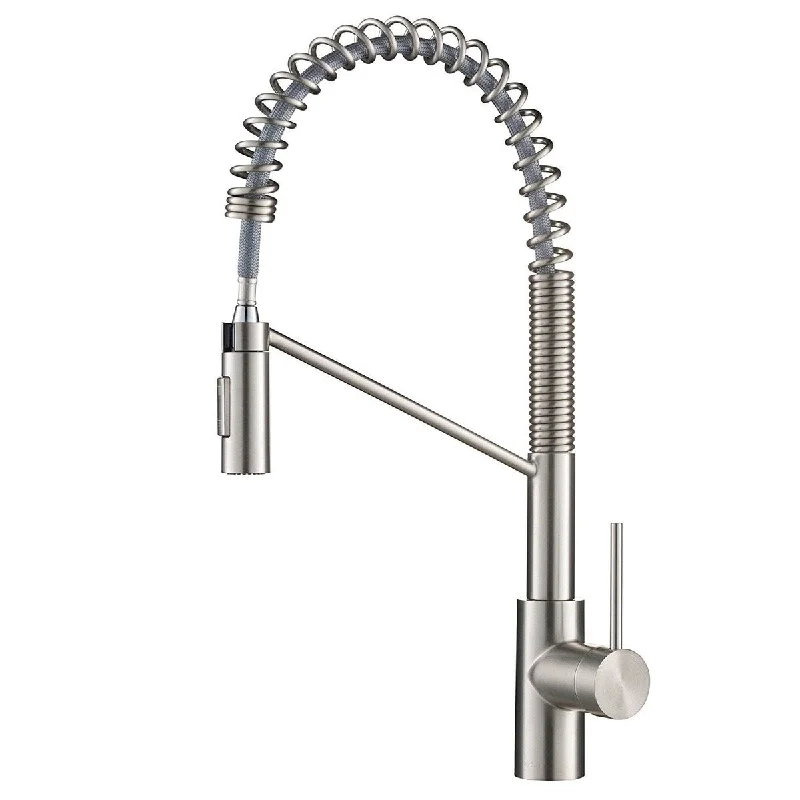 Oletto Single Handle Pull Down Kitchen Faucet, Spot Free Stainless Steel