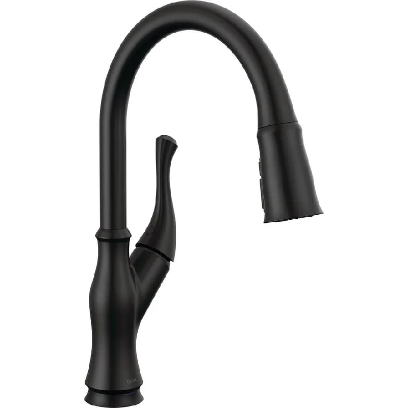 Ophelia Matte Black Kitchen Faucet Touch, Touch2O Technology, MagnaTite Docking, Single-Handle, 19888TZ-BL-DST