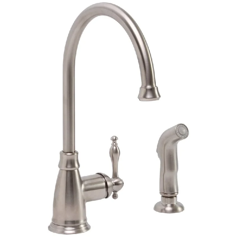 Premier Wellington Lead-free Single-handle PVD Brushed Nickel Kitchen Faucet with Matching Side Spray