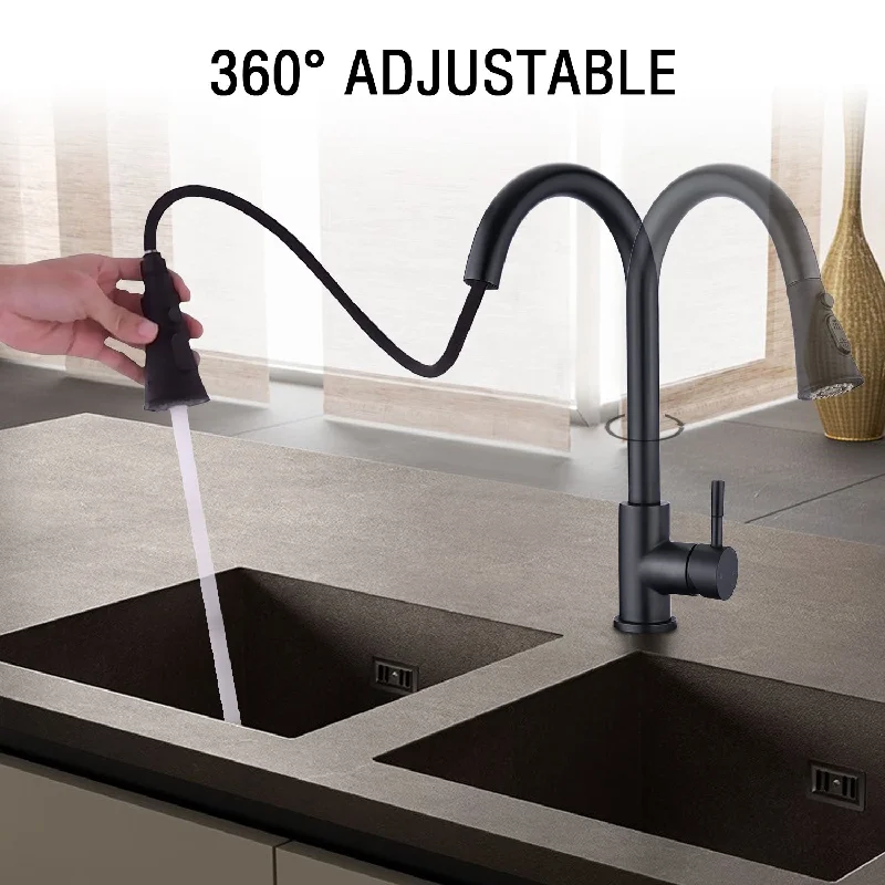 PROOX 360 Rotation Single Handle Kitchen Sink Faucet Pull Down Sprayer