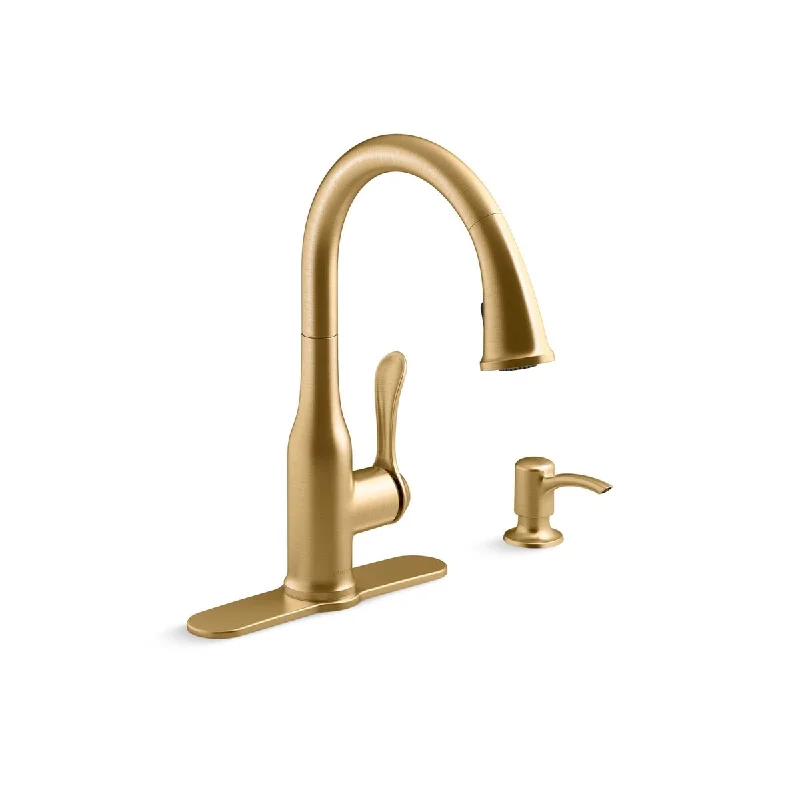 REC23863-SD-2MB Motif Kitchen Faucet with Pull Down Sprayer and Soap Dispenser, Kitchen Sink Faucet