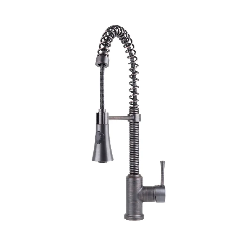 Residential 1-Hole Spring Pull-Down Kitchen Faucet in Oil Rubbed Bronze