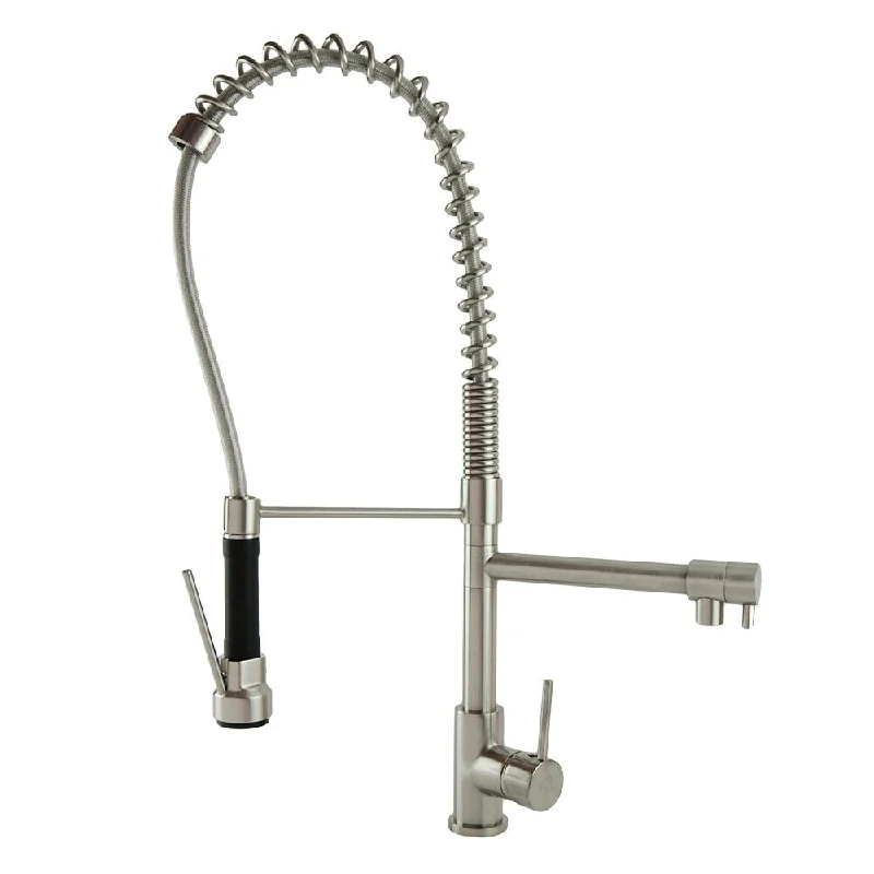 S-Series Brushed Nickel Multifunction Spring Coil Pull Down Kitchen Faucet