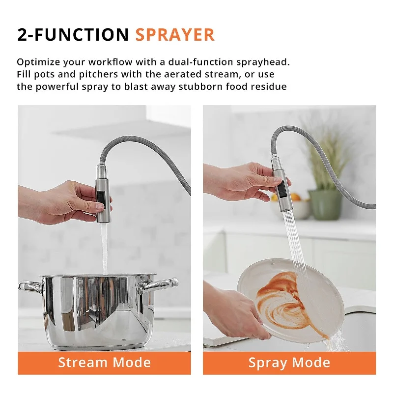 Single Handle Automatic Smart Pull Down Sprayer Kitchen Faucet - 4.56'' x 9.5''