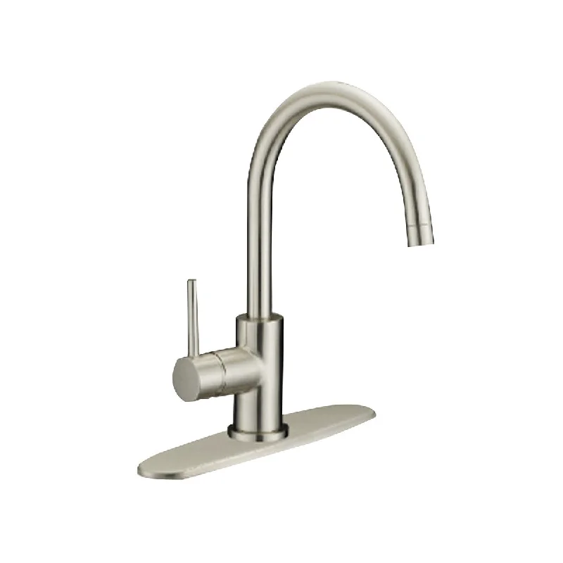 Single Handle Kitchen Faucet , Brushed Nickel Finish - 14.5H x 10W x 9.3 in.