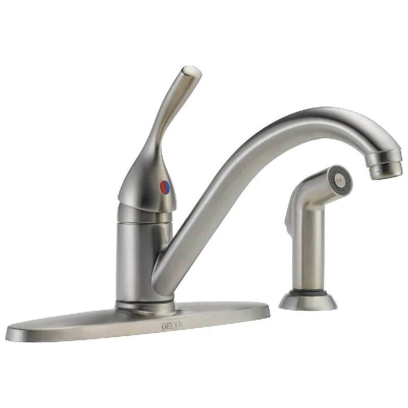 Single Handle Kitchen Faucet with Spray in Stainless 400-SS-DST