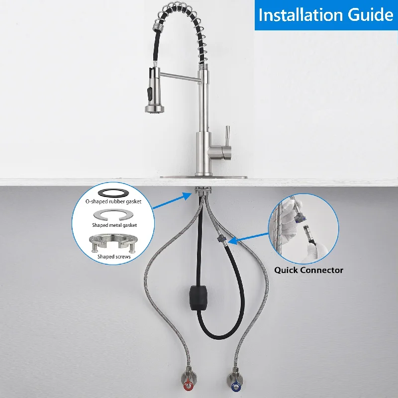 Single Handle Pull Down Sprayer Kitchen Faucet with Advanced Spray