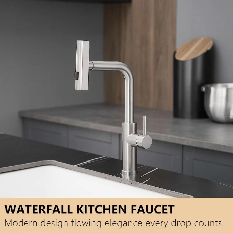 Single-Handle Pull Out Sprayer Kitchen Faucet in Brushed Nickel