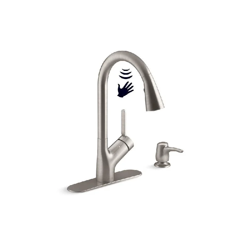 Single-Handle Touchless Pull-Down Sprayer Kitchen Faucet in Vibrant Stainless