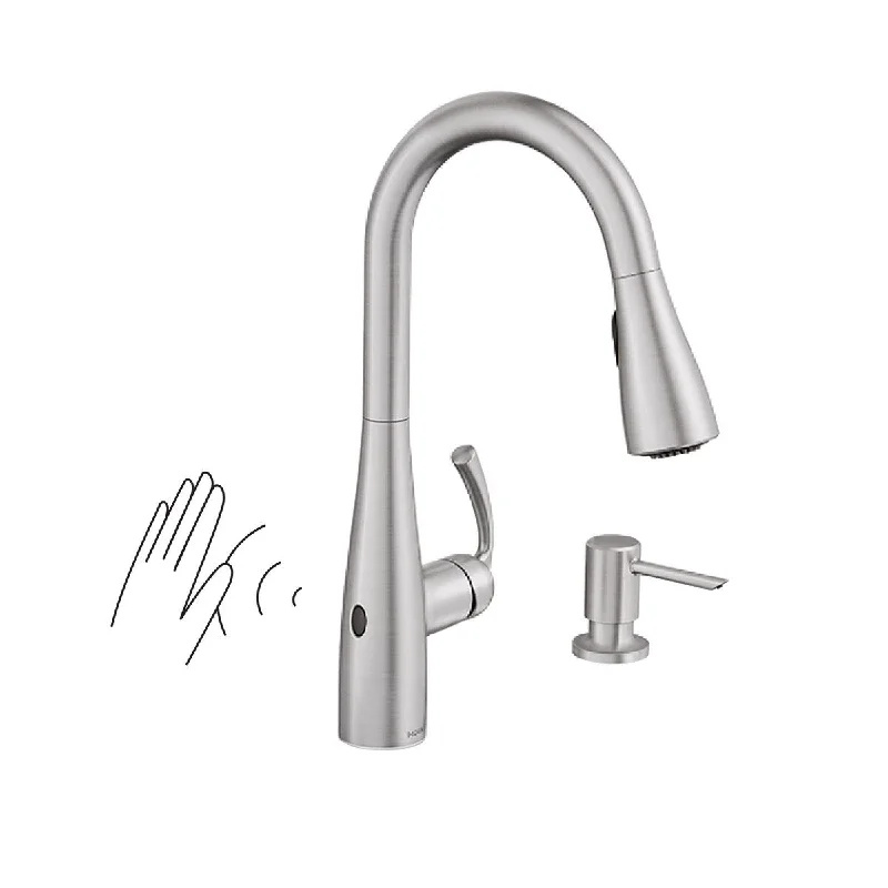 Spot Resist Stainless Touchless One-Handle Kitchen Faucet, Motion Activated Pull Down Kitchen Sink Faucet with Soap Dispenser