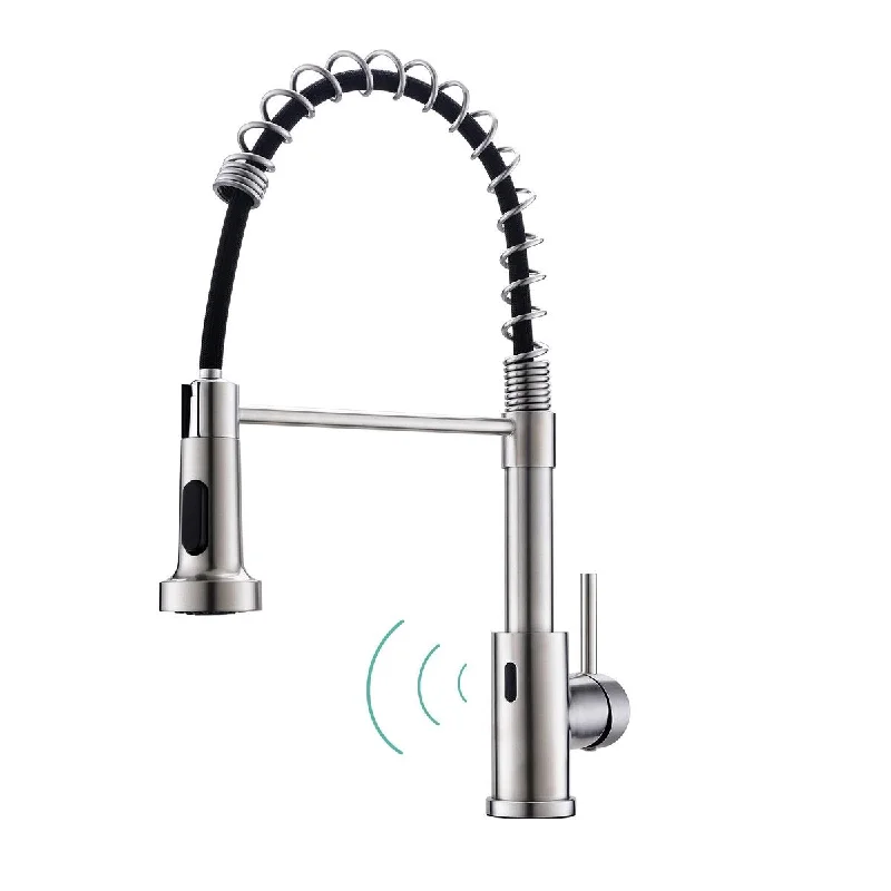 Touchless Kitchen Faucet with Pull Down Sprayer, Motion Sensor Kitchen Faucets Spring Single Handle Kitchen Sink Faucet