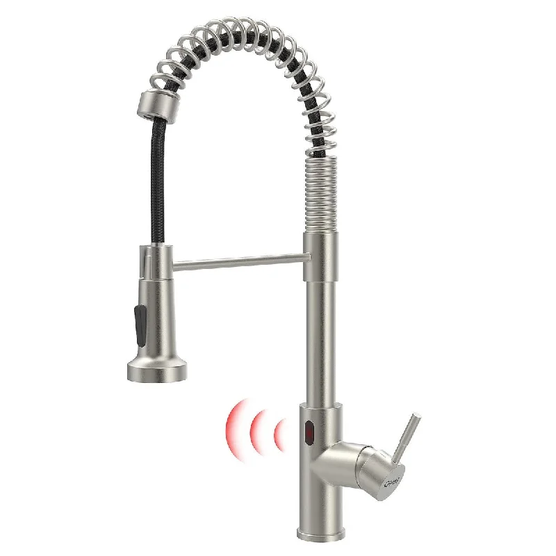 Touchless Kitchen Faucet with Pull Down Sprayer, Motion Sensor Smart Hands-Free Activated Single Hole Spring Faucet