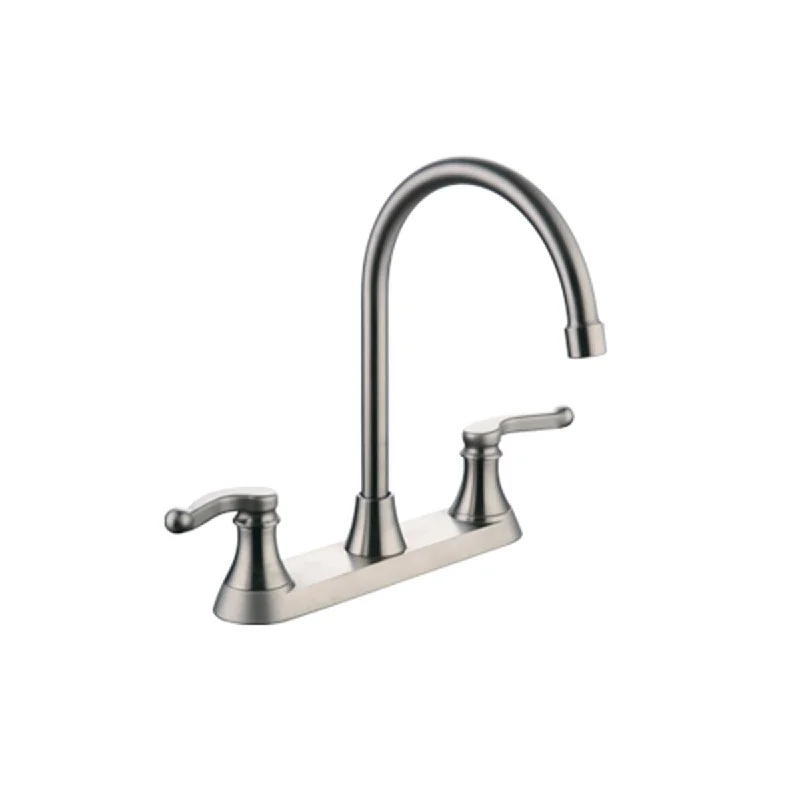 Two Handle Kitchen Faucet in Brushed Nickel - 8H x13W x9L in.