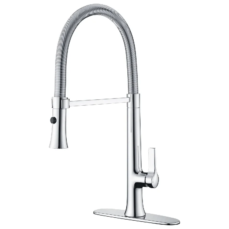 UltraFaucets Nita Collection Spring Spout Kitchen Faucet With Pull-Down Spray