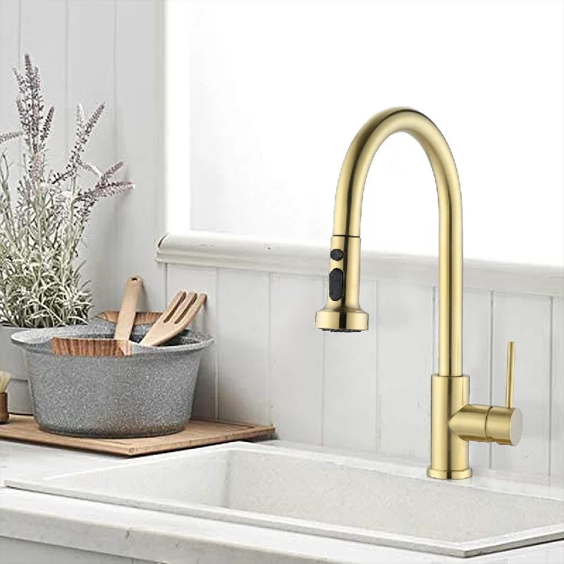 Vanityfair High Arc Single Handle Pull Down Sprayer Kitchen Sink Faucet