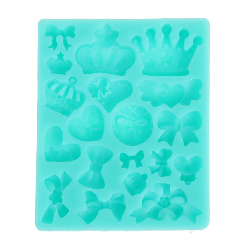 1Pc Liquid Silicone Cake Mold Crown Bowknot Fondant Cake Mold for Wedding Cake Decoration Kitchen Baking Tools