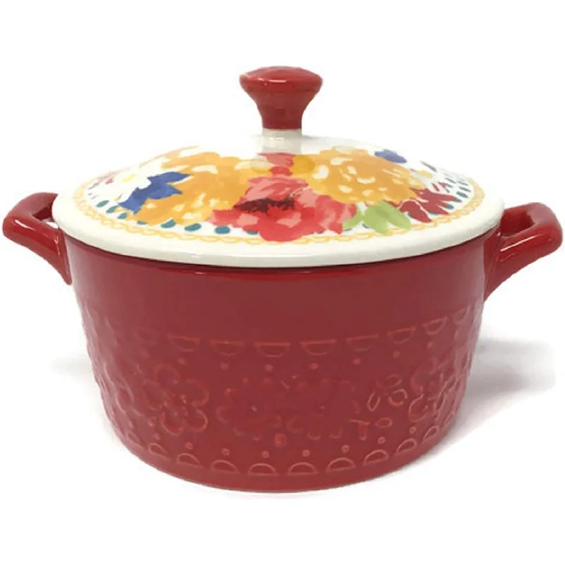 Beautiful Mini Casserole with Lid - Fiona Floral Red