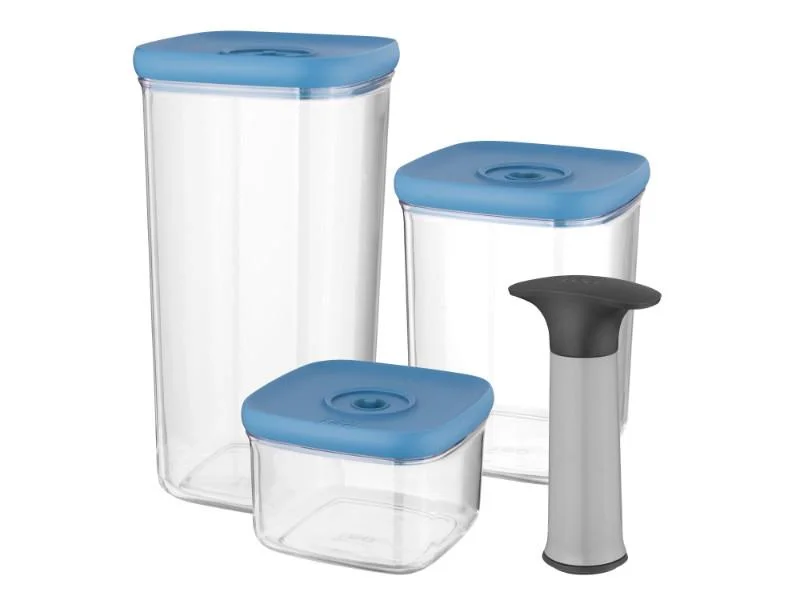 BergHOFF Leo 4Pc Vacuum Food Container Set, Blue