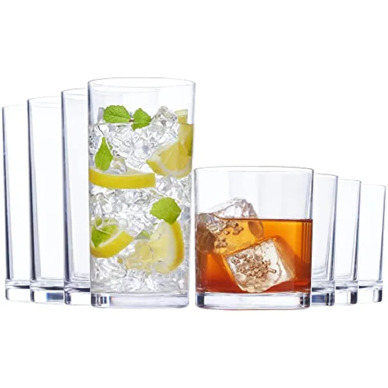 Classic 8 piece Premium Quality Plastic Tumblers in Clear