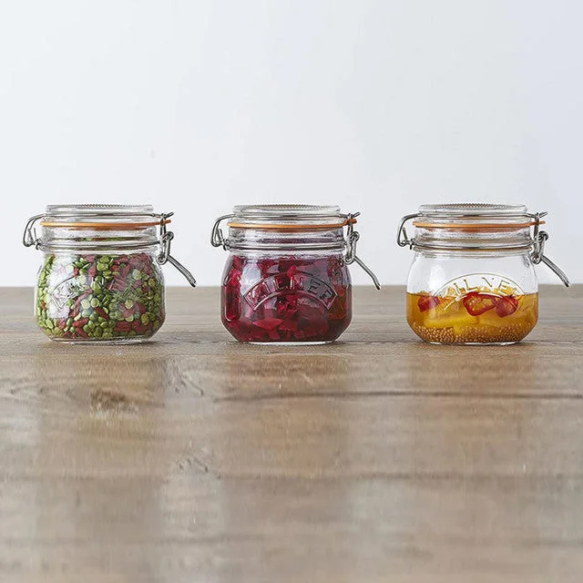 Clip Top Round Glass Jars | Set Of 3 | 500 ml