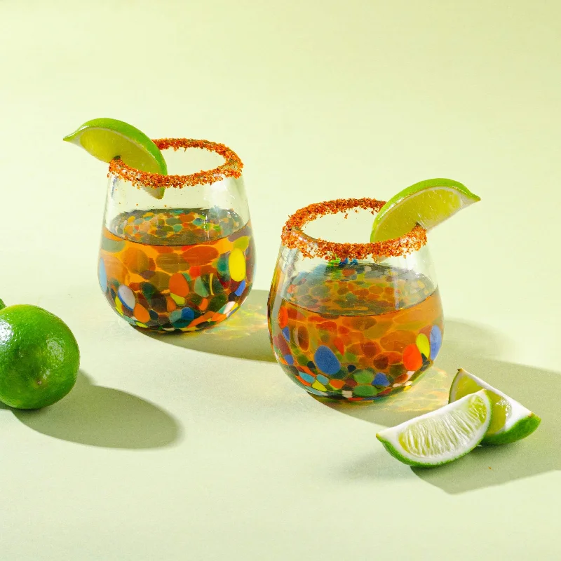 Artisan-made Handblown Glasses (Pair) - Confetti Festival