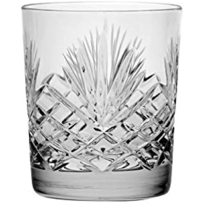 Crystal Double Old Fashioned - Set of 6 Glasses - Hand Cut DOF tumblers