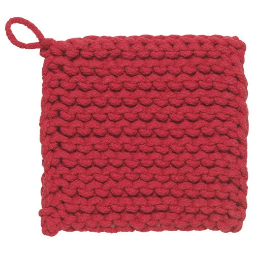 Danica Heirloom Knit Potholder - Chili Red