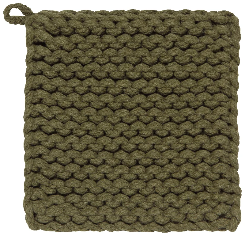 Danica Heirloom Knit Potholder - Olive Branch