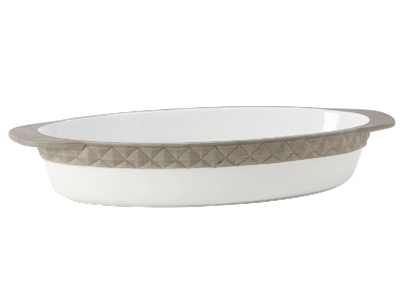 DisplayTux Casserole Oval 3-1/2qt 17-3/4"(15-3/4" w/o handle)x8-1/2"x3", 2 Pieces