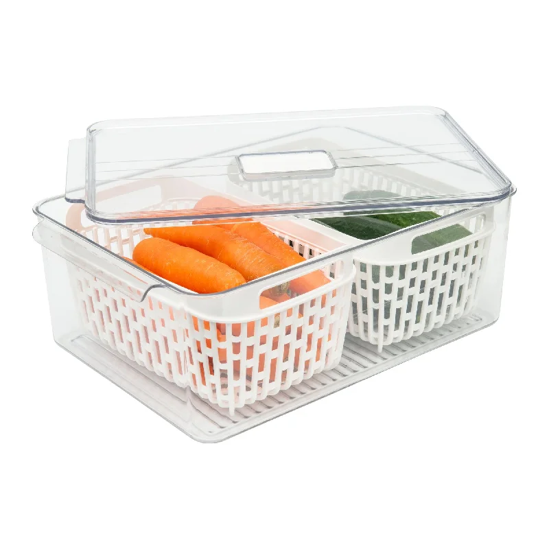 Fridge Storage Container with Basket (Double)