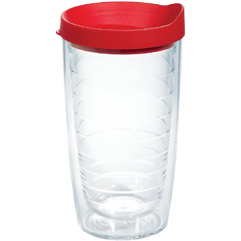 Double Walled Clear Colorful Lidded Insulated Tumbler Cup