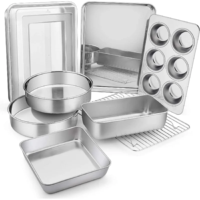 E-far Metal Baking Pan Set of 9