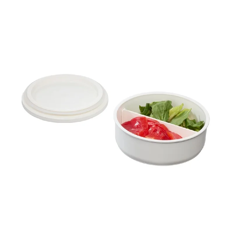 iDesign Eco Divided Food Storage Containers Made from Recycled Plastic with Lids in Coconut