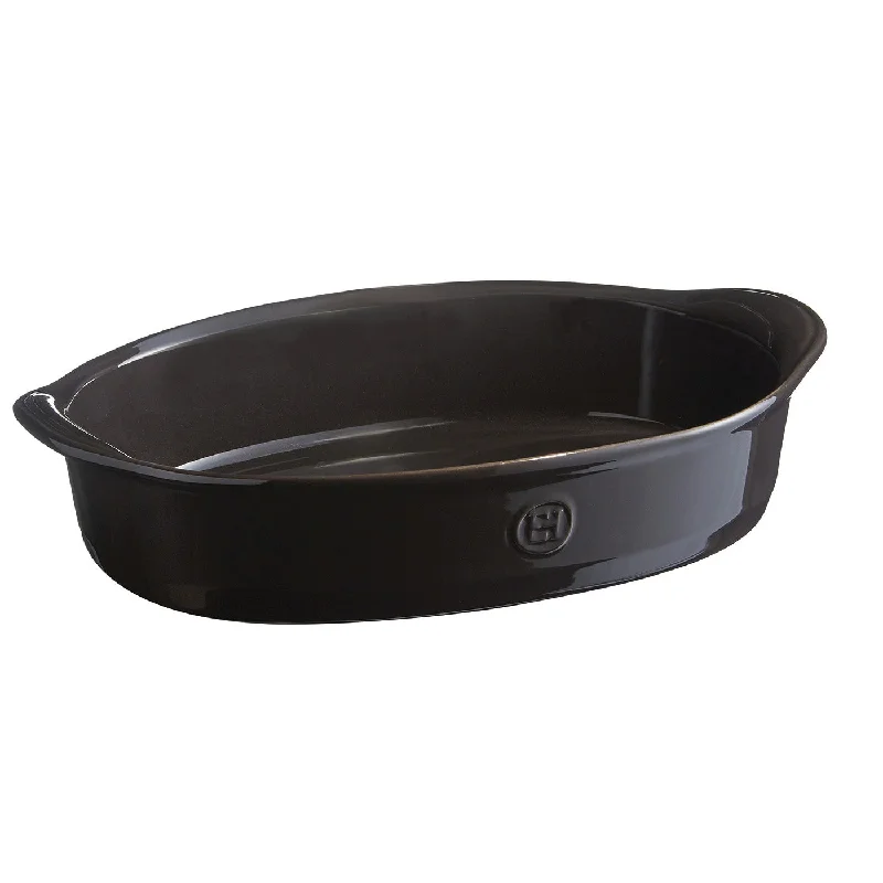 Emile Henry Ultime Oval Medium Baking Dish, Charcoal