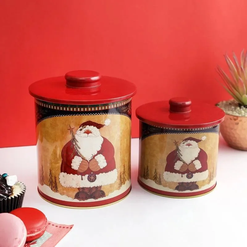 Fat Santa Claus Canisters | Set of 2