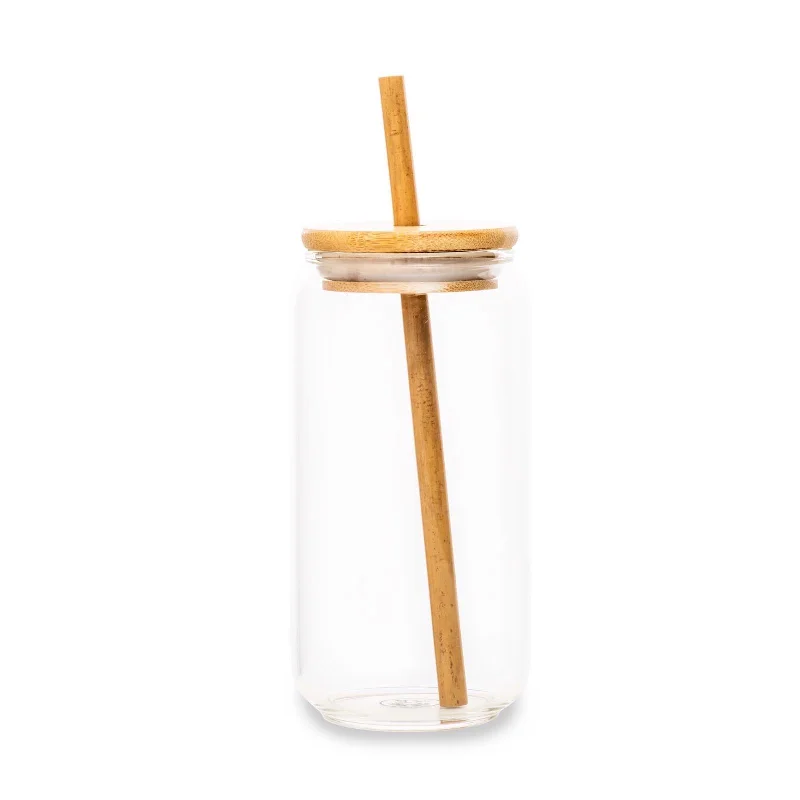 Bamboo Glass Drinking Jar - 500ml