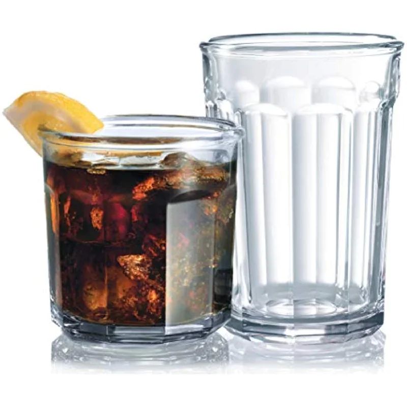 Glassware Set Includes 8-21oz Highball 8-14oz Tumbler Glasses