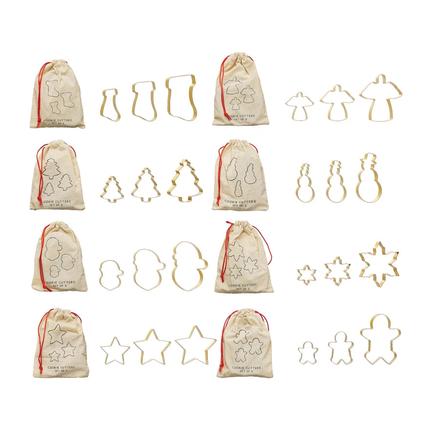 Gold Holiday Cookie Cutter Set