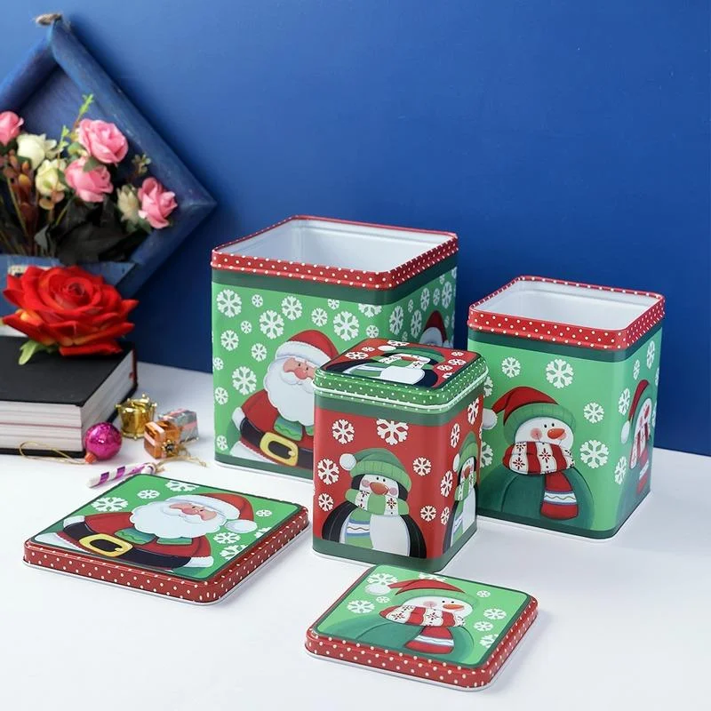 Green Santa & Snowman Box | Set of 3