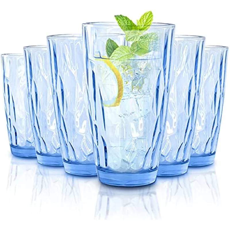 Highball Glass Tumbler Light Blue Set of 6