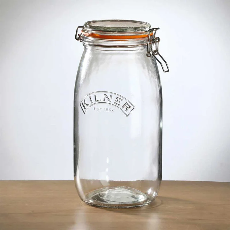 Kilner Clear Stylish Round Glass Jars | 2 Liter